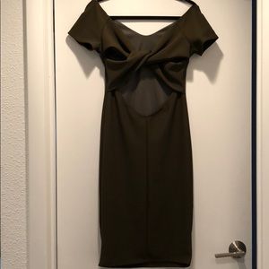 NEW Love Culture Olive Green Open Back Midi Dress